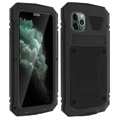 Podporno stojalo iz polnega aluminijastega ohišja (kapljice, prah, voda), serija rezervoarjev - crna str. Apple iPhone 11 Pro