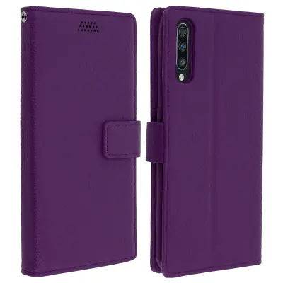 Folio Case Držalo za kartice in stojalo za video, zrnat ucinek - vijolicna str. Samsung Galaxy A70