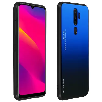 Tanka in trda zašcitna torbica, gradientna oblika - modra str. Oppo A5 2020 in A9 2020