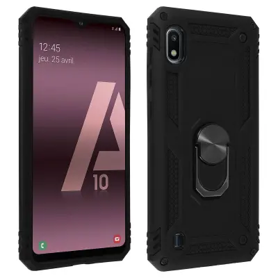 Etui odporen proti udarcem s kovinskim držalom za obrocke - crn str. Samsung Galaxy A10