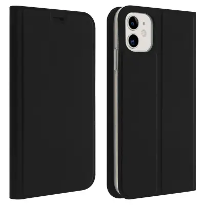 Crn ovitek z držalom za kartico in videoposnetkom, satenast ucinek za iPhone 11