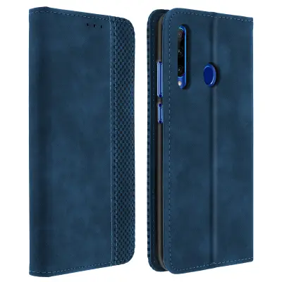 Usnjena torbica, držalo za kartico in videoposnetek Honor 20 Lite / 20e Vintage Effect - modra