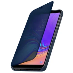 Izjemno tanek preklopni etui s funkcijo stojala, ucinek ogledala - modra str. Samsung Galaxy A7 2018