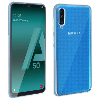 360° zašcitni paket: Silikonsko ohišje, film iz kaljenega stekla v gelu - prozoren str. Samsung Galaxy A50