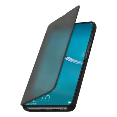 Izjemno tanek preklopni etui s stojalom, ucinek ogledala - crna str. Huawei Mate 20