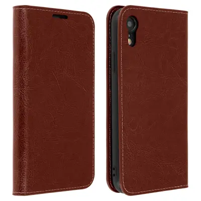 Usnjena folija z držalom za video, rjava str. Apple iPhone XR
