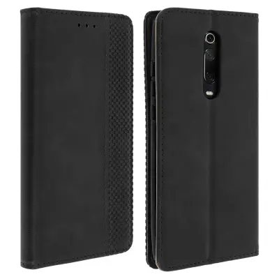 Ovitek za denarnico z ucinkom staranega usnja Vintage Collection - crn str. Xiaomi Mi 9T
