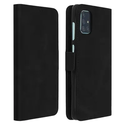 Popolna zašcita za funkcijo Wallet in Video Holder, ucinek teksturiranega usnja - crna str. Samsung Galaxy A71