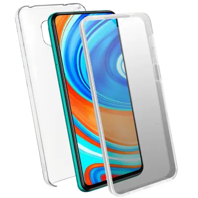360° vgrajen ovitek Xiaomi Redmi Note 9S / 9 Pro / 9 Pro Max: mehka sprednja stran in trda zadnja stran - prozorna