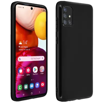 Zašcitni ovitek iz silikonskega gela, tanek in odporen - crn str. Samsung Galaxy A71