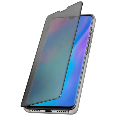 Izjemno tanek zrcalni etui s funkcijo stojala - srebrn str. Huawei P30 Pro