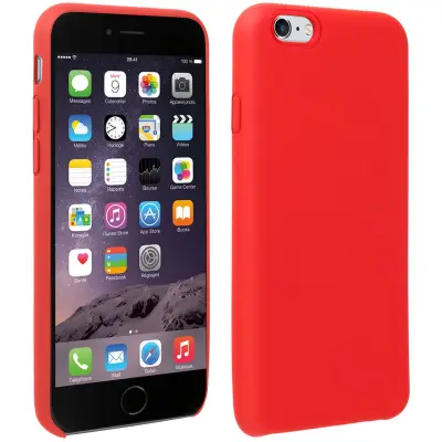 Poltrda silikonska zašcitna torbica z mehkim zakljuckom na dotik - rdeca str. Apple iPhone 6 in 6S