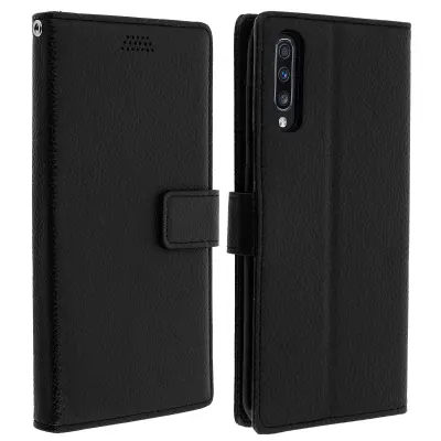 Folio Case Držalo za kartice in stojalo za video, zrnat ucinek - crna str. Samsung Galaxy A70