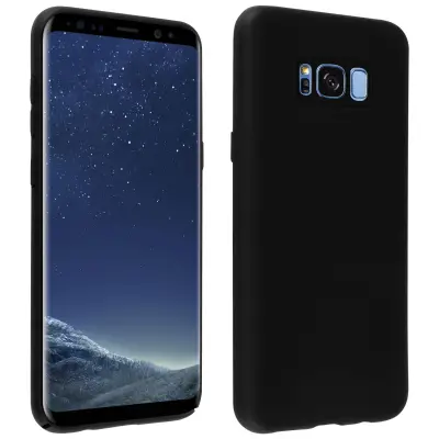 Poltrda silikonska zašcitna torbica z mehkim zakljuckom na dotik - crna str. Samsung Galaxy S8 Plus
