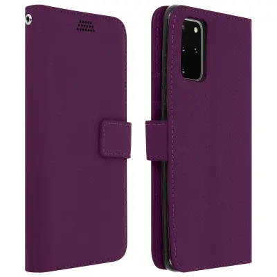 Ovitek za Galaxy S20 Plus, držalo za kartice in stojalo za video, zrnat ucinek - vijolicen