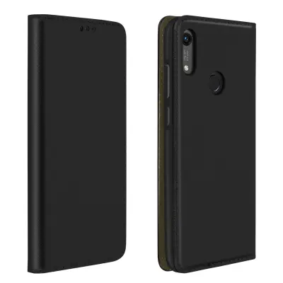 Huawei Y6 2019 / Y6S in Honor 8A / 8A 2020 torbica z magnetom na preklop, držalo za kartice in stojalo - crna