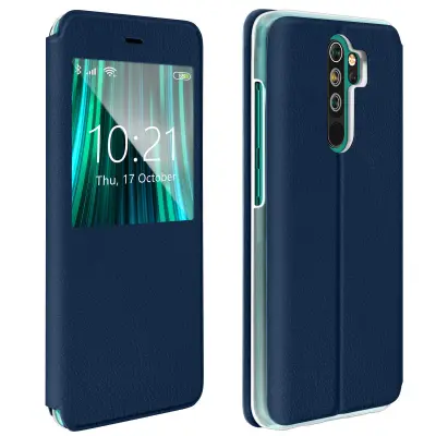 Zašcitni ovitek z okencem, tanek in lahek - polnocno modra str. Xiaomi Redmi Note 8 Pro