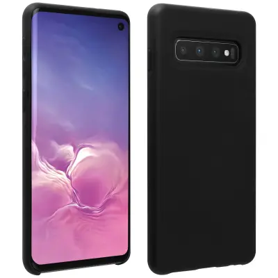 Poltrda silikonska zašcitna torbica z mehkim zakljuckom na dotik - crna str. Samsung Galaxy S10