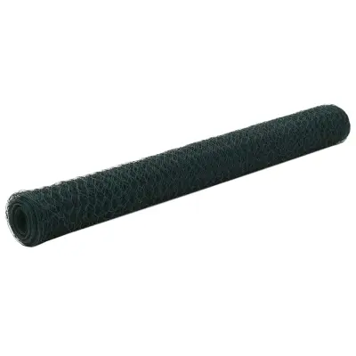 vidaXL Žična mreža za ograjo jeklo s PVC oblogo 25x1,2 m zelena