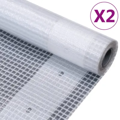 vidaXL Leno ponjava 2 kosa 260 g/m² 3x2 m bela