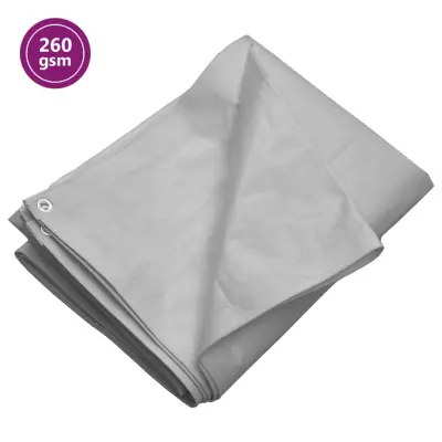 vidaXL Ponjava 260 g/m² 3x4 m siva HDPE
