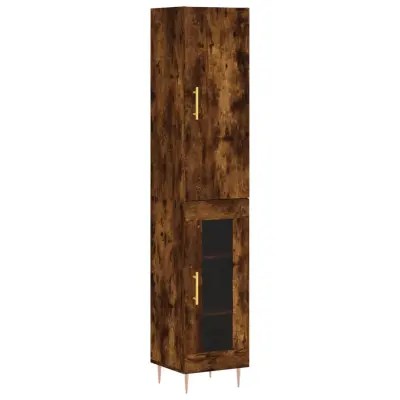 vidaXL Visoka omara dimljeni hrast 34,5x34x180 cm inženirski les