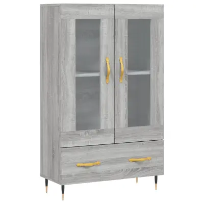 vidaXL Visoka omara siva sonoma 69,5x31x115 cm inženirski les