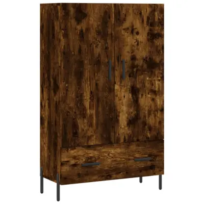 vidaXL Visoka omara dimljeni hrast 69,5x31x115 cm inženirski les