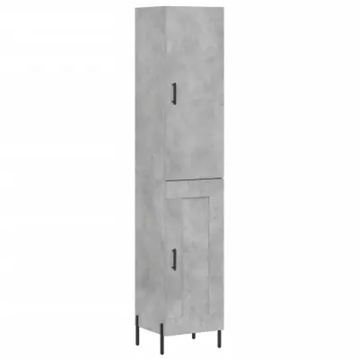 vidaXL Visoka omara betonsko siva 34,5x34x180 cm inženirski les