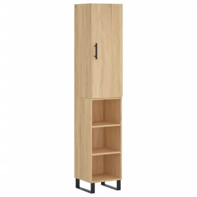 vidaXL Visoka omara sonoma hrast 34,5x34x180 cm inženirski les