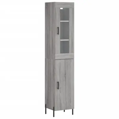 vidaXL Visoka omara siva sonoma 34,5x34x180 cm inženirski les