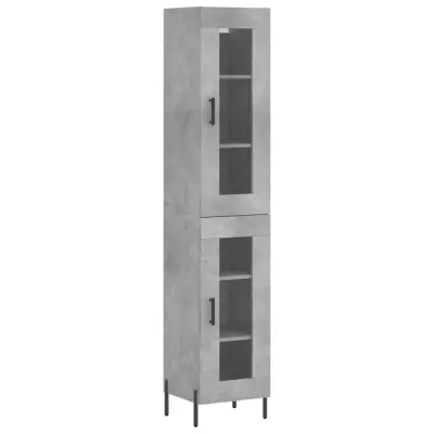 vidaXL Visoka omara betonsko siva 34,5x34x180 cm inženirski les