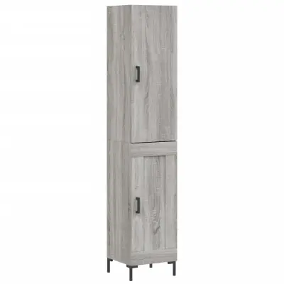 vidaXL Visoka omara siva sonoma 34,5x34x180 cm inženirski les