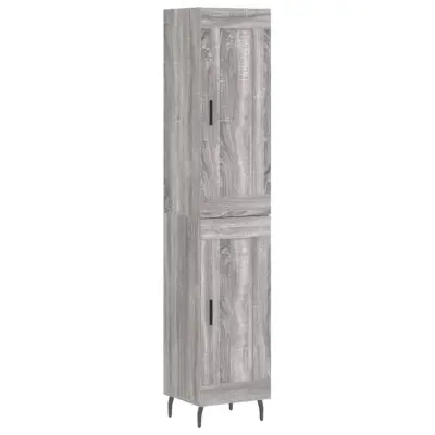 vidaXL Visoka omara siva sonoma 34,5x34x180 cm inženirski les