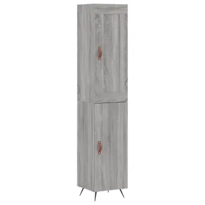 vidaXL Visoka omara siva sonoma 34,5x34x180 cm inženirski les