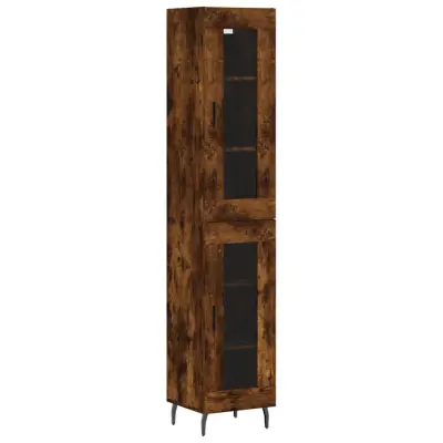 vidaXL Visoka omara dimljeni hrast 34,5x34x180 cm inženirski les