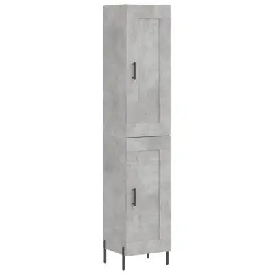 vidaXL Visoka omara betonsko siva 34,5x34x180 cm inženirski les