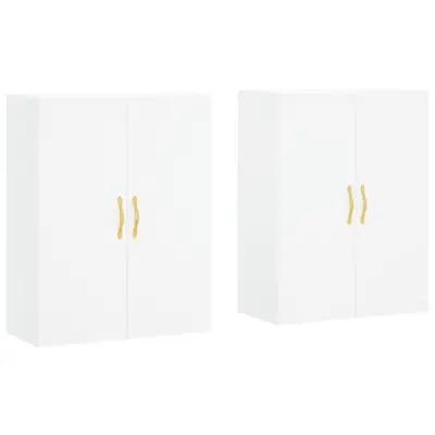 vidaXL Stenska omarica 2 kosa bela 69,5x34x90 cm