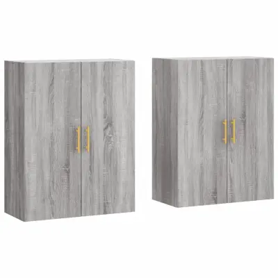 vidaXL Stenska omarica 2 kosa siva sonoma 69,5x34x90 cm