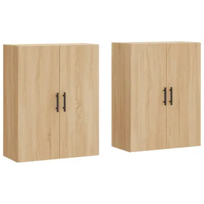 vidaXL Stenska omarica 2 kosa sonoma hrast 69,5x34x90 cm