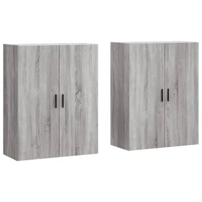 vidaXL Stenska omarica 2 kosa siva sonoma 69,5x34x90 cm
