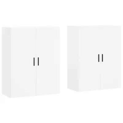 vidaXL Stenska omarica 2 kosa bela 69,5x34x90 cm