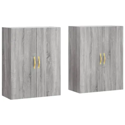 vidaXL Stenska omarica 2 kosa siva sonoma 69,5x34x90 cm