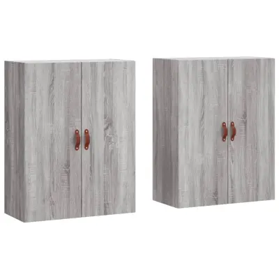 vidaXL Stenska omarica 2 kosa siva sonoma 69,5x34x90 cm