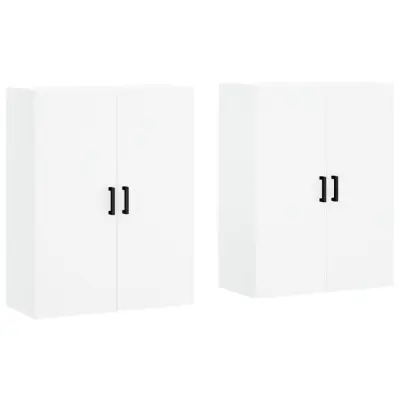 vidaXL Stenska omarica 2 kosa bela 69,5x34x90 cm
