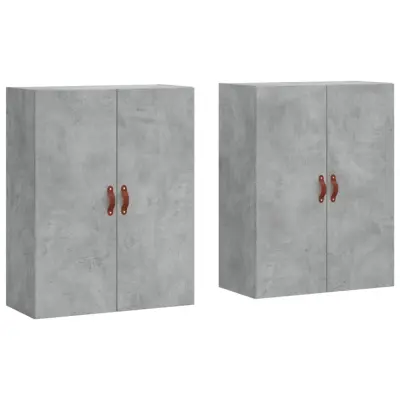 vidaXL Stenska omarica 2 kosa betonsko siva 69,5x34x90 cm