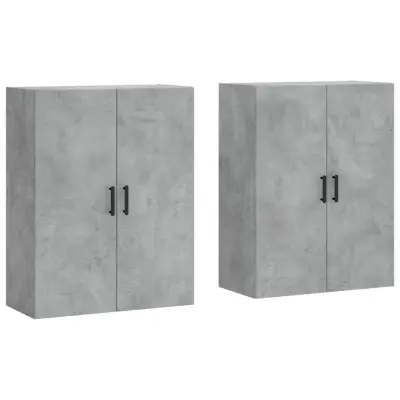 vidaXL Stenska omarica 2 kosa betonsko siva 69,5x34x90 cm