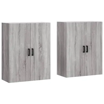 vidaXL Stenska omarica 2 kosa siva sonoma 69,5x34x90 cm