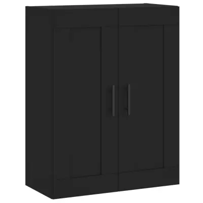 vidaXL Stenska omarica črna 69,5x34x90 cm inženirski les