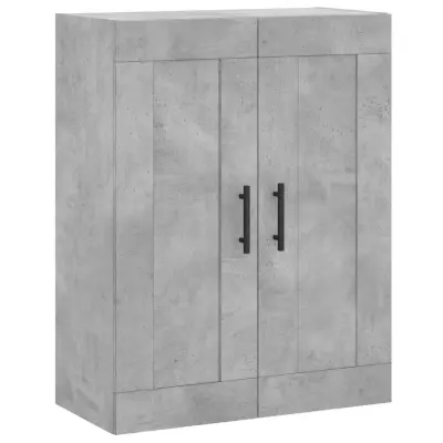 vidaXL Stenska omarica betonsko siva 69,5x34x90 cm inženirski les